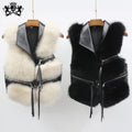 Women's Real Fur Vest Furry Short Fox Fur Gilet Waistcoat Genuine Leather Fashion Winter Fur Vest Jacket