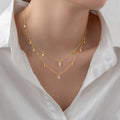 Fashion Jewelry 925 Sterling Silver Geometric Water Drop square Triangle Charm Diamond Gold Plated Necklaces for Women