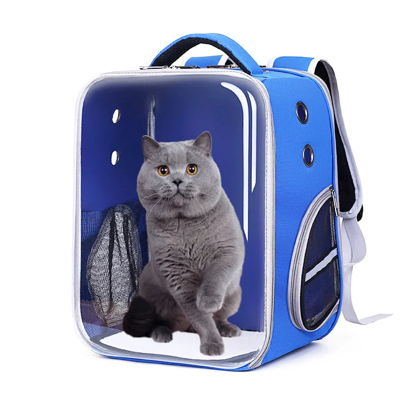 New Design Wholesale Plastic Fashion Pet Carrier Deluxe Transparent Dog Cat Travel Backpack Portable Outdoor Carry Bag