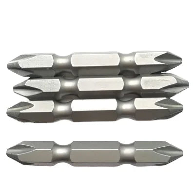 Industrial Grade 50mm 1/4\" Hex Shank PH2 Screwdriver Bit Set Durable Double-Head Steel Handle Customizable Magnetic Bit Box