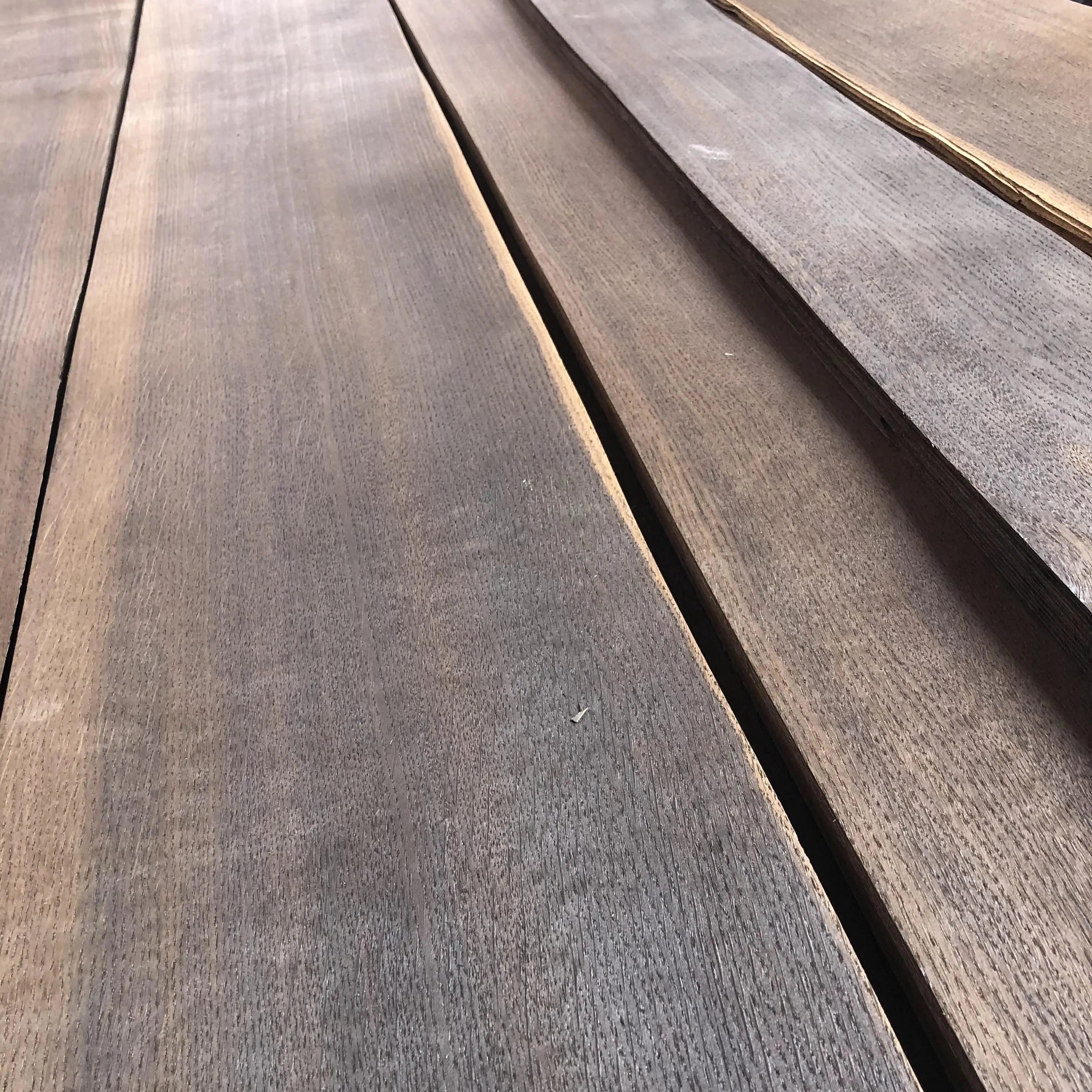 Popular Natural Smoked Oak Veneer Wood Plywood Veneer Natural Smoked Oak Wood Veneers 0.5mm for Flooring
