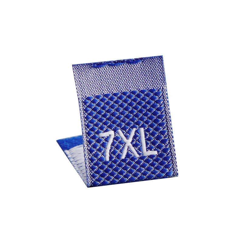 Printed Custom Woven Satin Size Labels Longitudinal Fold Eco-Friendly Washable Garment Design Logo for Shoes Bags Sample Tags
