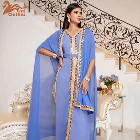 Fashion Modern Islamic Clothing Kimono Womens Party Wear Turkish Women Abaya Set