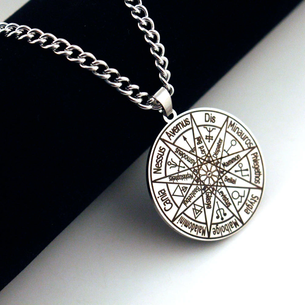New Styles Tetragrammaton Pendant Necklaces Nine Hells and Layer Rulers Solomon Seal Pendant Kabbalah Amulet Necklace