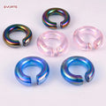 Evorte Fashion Trendy Rainbow Candy Color High Grade Glass Ear Gauges Plug Ear Expander Stretcher Conch Helix Piercing Jewelry