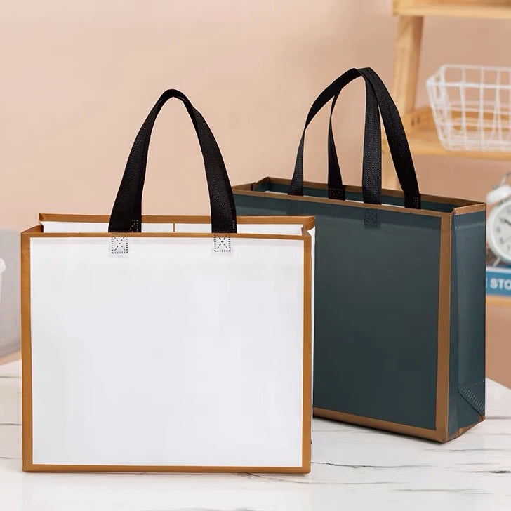 Custom Supermarket Shopping Bag with Large Space Printing logo Design Tote Non Woven Shopping Bag