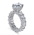 Wholesale Luxury CZ Sterling Silver Ring Big Size 8 X 12 mm 4 Carat Pear Shape Engagement Ring