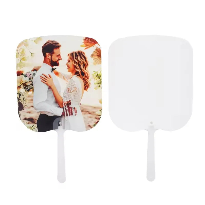Double Sided Custom Printed Advertising Plastic Fan Sublimation Blank Personalized Hand Fans