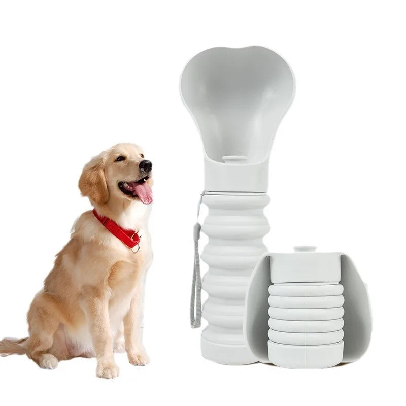 Portable Eco-Friendly Solid Dual Drinking Cup for Pets Silicone Water Bottle & Feeder for Dogs Cats Waterproof IPX5 Outdoor Use