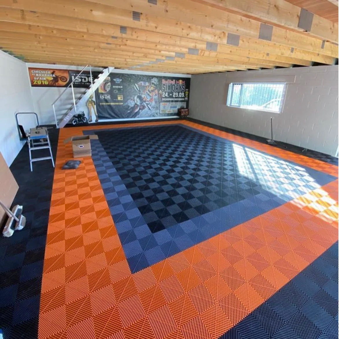 Heavy Duty Interlocking Garage Floor Tile | Non Slip PP Car Mat for Parking & Car Wash - Easy to Install & Removable