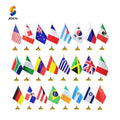 Customized Desk Mini Small Top Flags Stand Venezuela Mini Football Sublimation Blank Bunting Flag