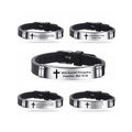 Promotional Gift Religious Silicone Bracelets Custom Fashion Accessories Stainless Steel Christian Bible Scripture Bracelet
