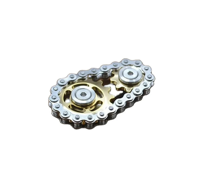 Chain Fidget Spinner Gear Metal Toy Flywheel Sprockets Chains Sprocket
