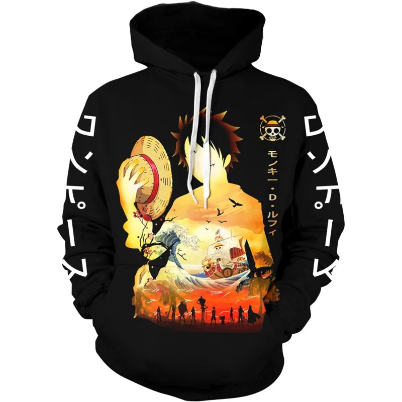 Fitspi Wholesale Custom Anime Hoodies Adults 3d Printed Novelty Hoodies Men's Cosplay Pullover Sweatshirts