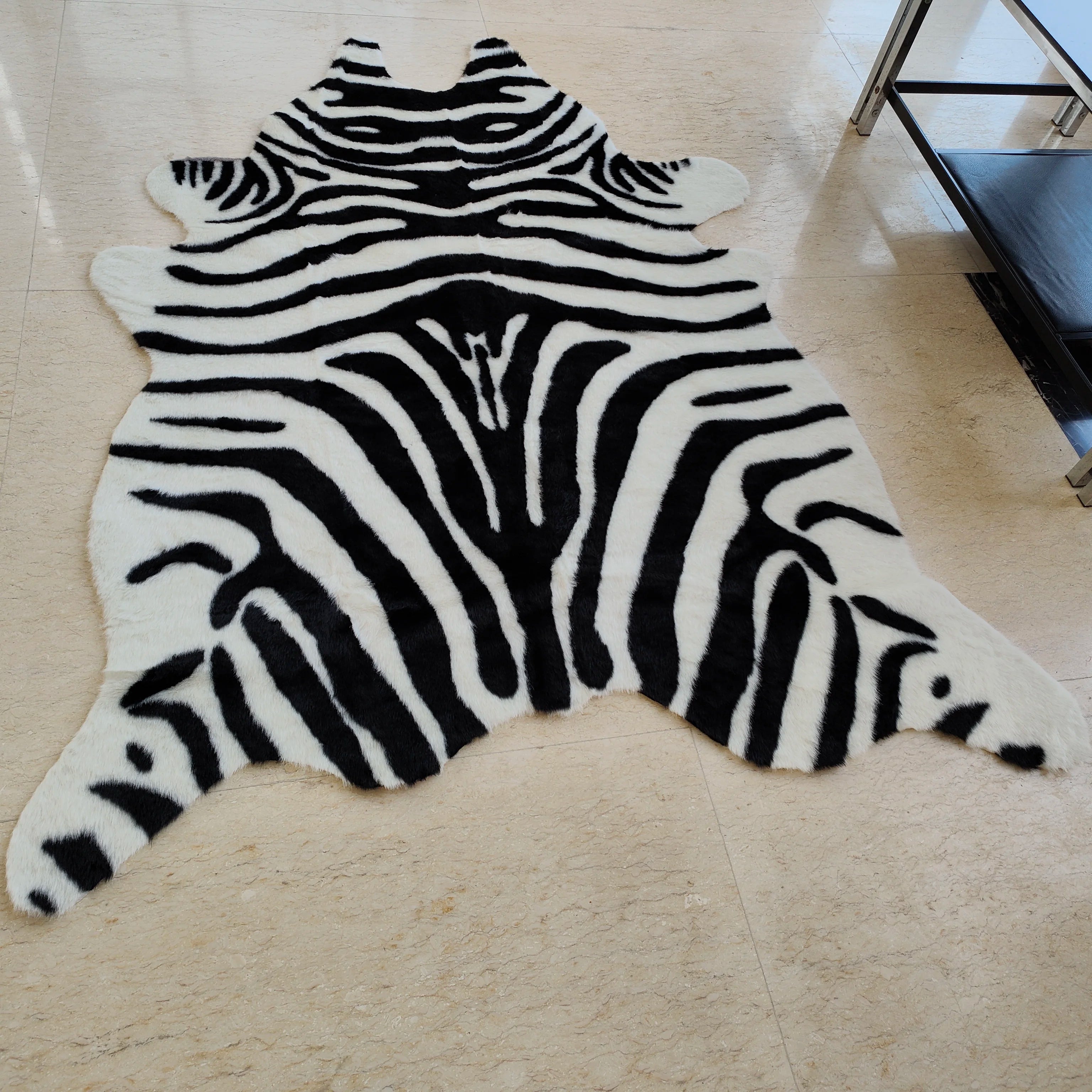 Sample Support New Faux Fur Blanket zebra Anti-slip Home Use Fur Carpet