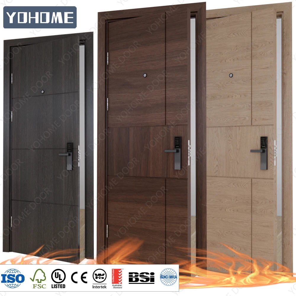 AS 1905.1Certificate Fire Door AS1905 Australia Certified Flat Door Swing Timber Composite FD60 Hotel Fire Rated Door