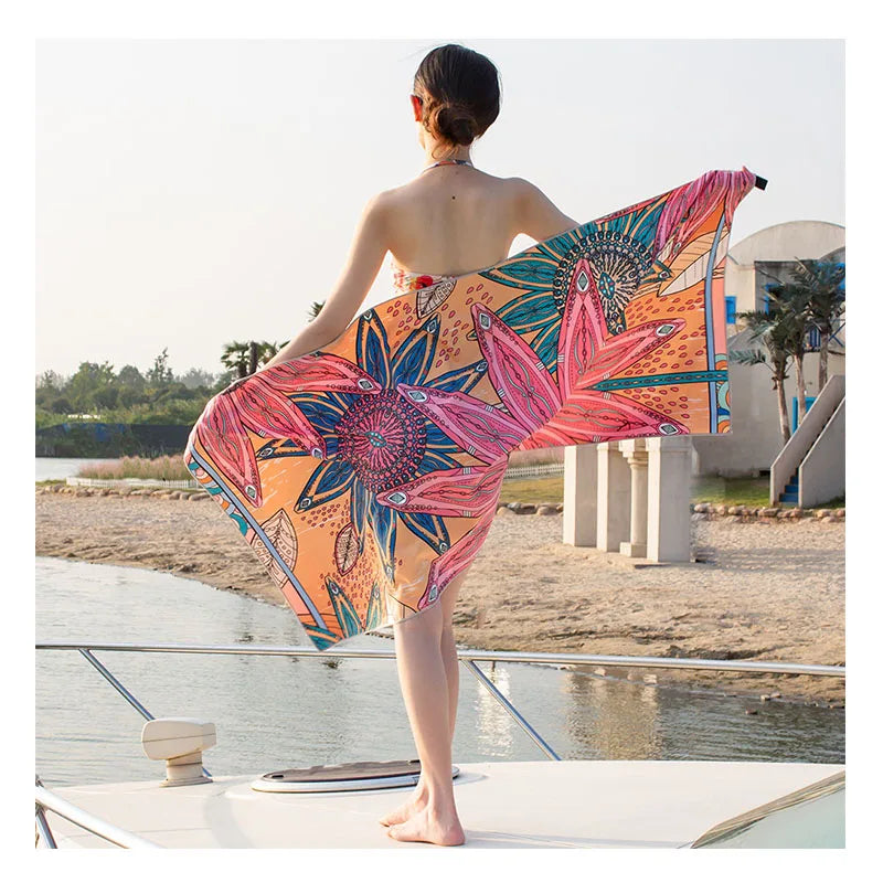 Custom Digital Printing Small Absorblite Compressed Magic Microfiber Beach Towel Set for Australia