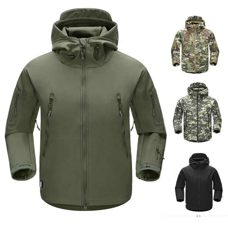 Outdoor Men Waterproof Coat Warm Fast Dry Good Quality Hoodies Jackets With Pockets Custom logo Man Out Door Sweater Wear
