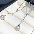N012 8-10mm DIY Natural  Freshwater Pearl Charm Pendant Necklace Chain Accessory 925 Sterling Silver Jewelry for Women