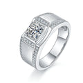 Boyfriend Gift 18K Gold Plated Man Silver Ring Drop Shipping Moissanite Jewelry