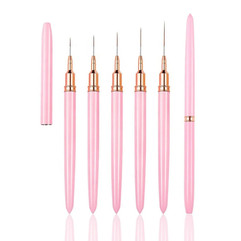 Wholesale Metal Handle Nail Liner Brush ultra Thin Liner Nail Brushes Drawing French Stripe Line Painting Flower Pen