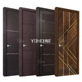 Foshan Factory Wholesale Door Jamb Red Meranti Door Frames Gold Aluminum Trim Solid Wood Interior Doors