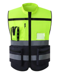 Green Yellow Orange Blue Breathable High Visible Safe Warning Id Card Pocket Surveyor Engineer Work Wear Reflective Vest Clothes