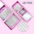 Abonnie Matte Black Long Short Stem Premade Lash Fans Pre-made Eyelash Mink Pre Made Lash Fans Pointy Base Premade Volume Fans