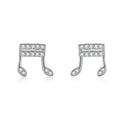 Lovely Musical Jewelry Music Note 925 Silver Stud with Cz Wholesale Jewelry Earring for Children