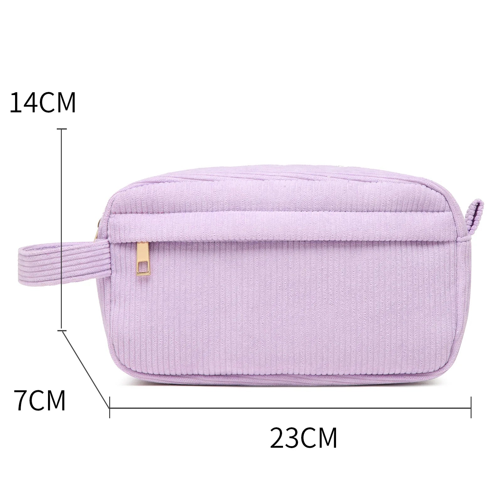 Stock 6 Colours Plain Clutch Women Travel Cosmetic Pouch Beauty Storage Cases Corduroy Makeup Bag