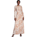 2024 Print Flower Soft Fabric Front Top Cuff Button Closure Cross Lace up Belt Floor Length Modest Abayas for Women Muslim