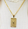 Accessories Jewelry 18k Gold Plated Stainless Steel Square Rose Pendant Necklace for Women Necklace Vendor