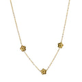 Vintage Stainless Steel Flower Charm Gold Plated plum Blossom Flower Choker Necklace
