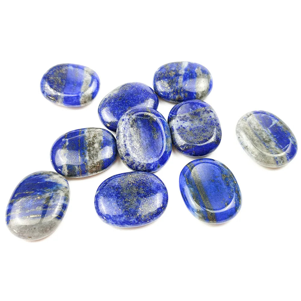 DIY Gems Wholesale Custom Polished Rose Quartz Crystal Palmstone Lapis Lazuli Worry Stones