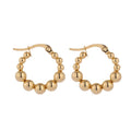 New Trendy Fashion Stainless Steel Beads Beaded Geometric Hoop Earring Jewelry Women Earrings
