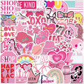 50Pcs Cartoon Kawaii Pink Graffiti Sticker for Girl Laptop Notebook Phone Bottle Cute Waterproof Label Pack