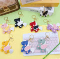 Luxury Handmade Pu Leather Unicorn Horse Keyring Animal Women Bag Charm Pendant Accessories Leather Horse Keychain