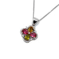 Wholesale 925 Sterling Silver Color Cubic Zircon Gemstone Diy Flower Pendant Charms for Jewelry Making Necklace