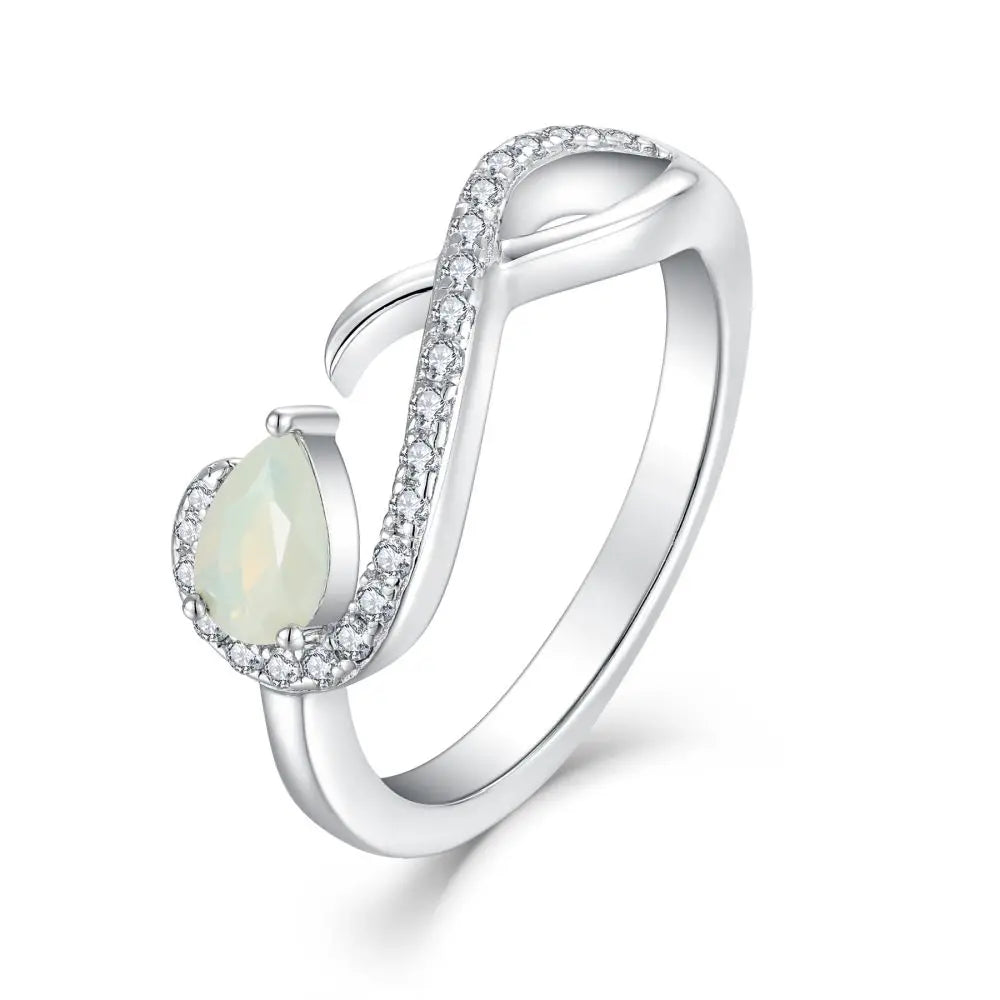New Arrival 925 Silver Wedding Ring Blue CZ Pear Shape Blue Spinel Fashionable Classic Style Rhodium Plating Setting Parties