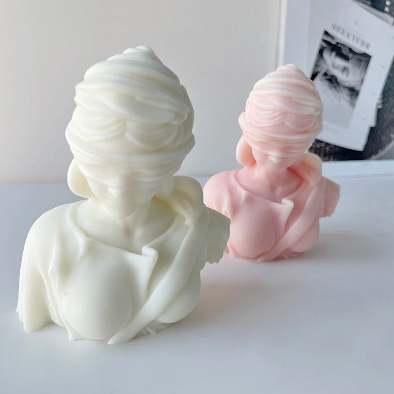 Wholesale Aromatherapy Candle Plaster Decorative Greco-Roman Goddess of Justice Candle Mold