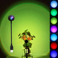 Contemporary Metal Sunset Rainbow LED Night Light Projection Desk Lamp for Bedroom Atmosphere Decor Sunset Projection Night