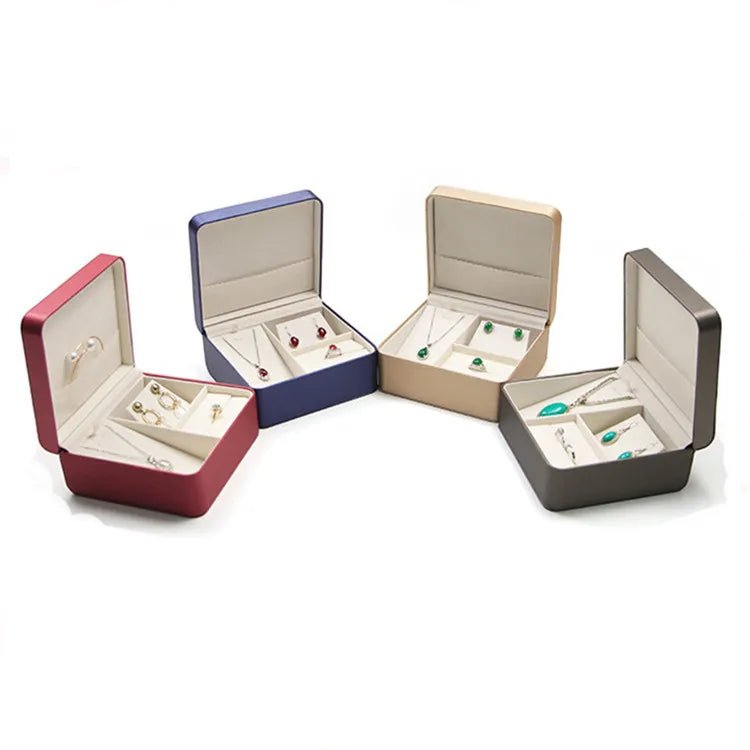 PU Leather Jewelry Set Box Leather Gift Box for Bracelet Necklace Earring Ring Case