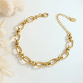 Trendy Stainless Steel Jewelry 18K Gold Plated Link Chain Bracelets Women