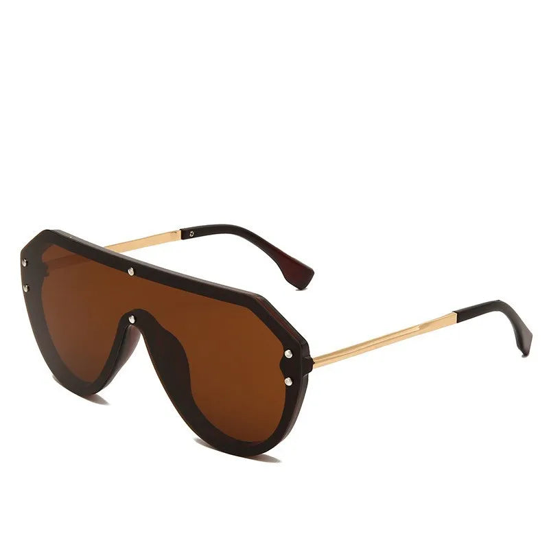 2021 New UV400 Sunglasses with Super Frame Men and Women's Big Frame Shades Red and Yellow Colors Fashionable Wholesale
