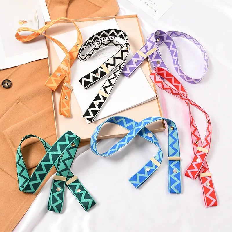 Adjustable Fashion Bag Accessories Knitted Colored Shoulder Strap