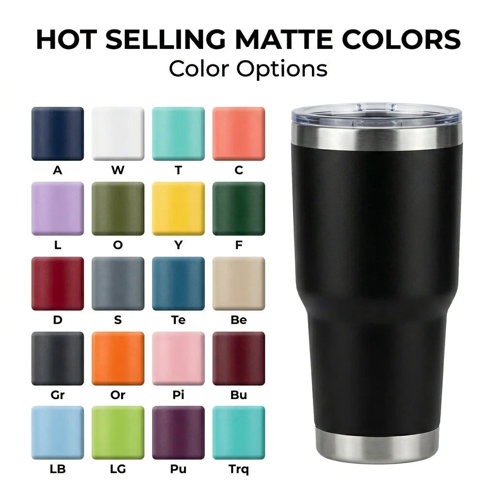 Eco-friendly Coffee Cup Double Wall Insulated Stainless Steel Glasses Travel Coffee Mug With Straw 30oz Tumbler with Lids