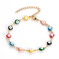 Hot Sale Gold Turkish Jewelry  Stainless Steel Blue Red Eye Bead Chain for Evil Eye Bracelet for Girl