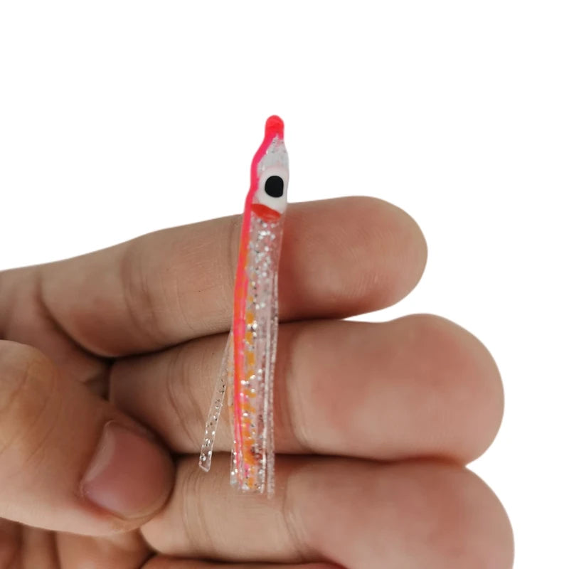 New Pink Color 40mm 0.45g Soft Squid Skirts Lure Luminous Octopus Bait Lure