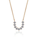 New Arrival 925 Sterling Silver Champagne Gold Sparkling Moissanite 0.54Carat U Shape Moissanite Necklace for Women