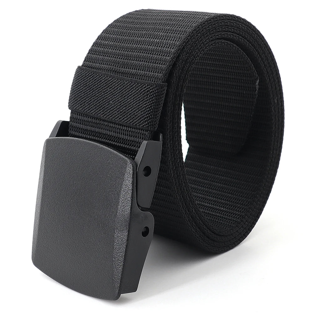 5.0cm High-quality Nylon Black Canvas Leisure Outdoor Adjustable Polyester Custom logo Training Men's Belt